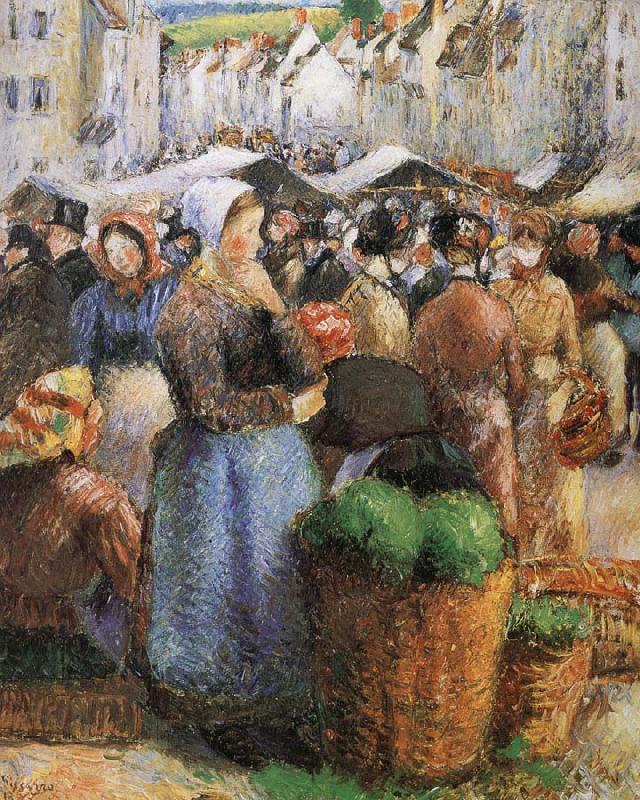 Camille Pissarro market oil painting image